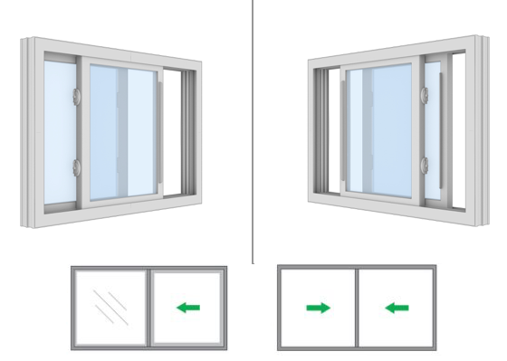 Két paneles toló ablakok