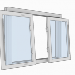 Két toló paneles ablak tisztítása